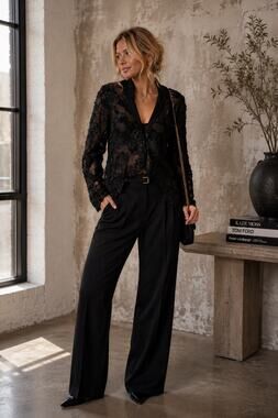 Simone Rocha NWT Black Floral Sequin Tulle Blouse Jacket Size UK 10 US 6